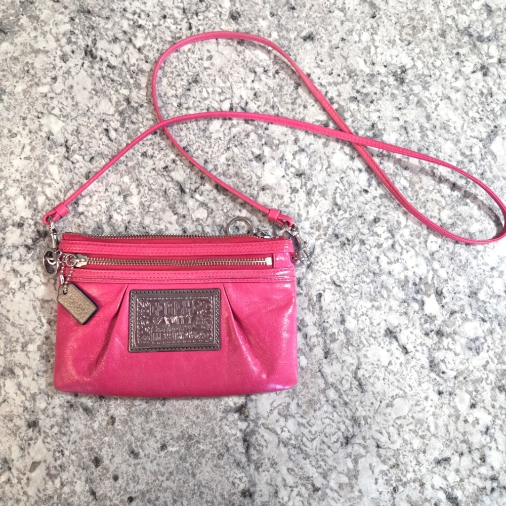 Pink Leather Crossbody Bag